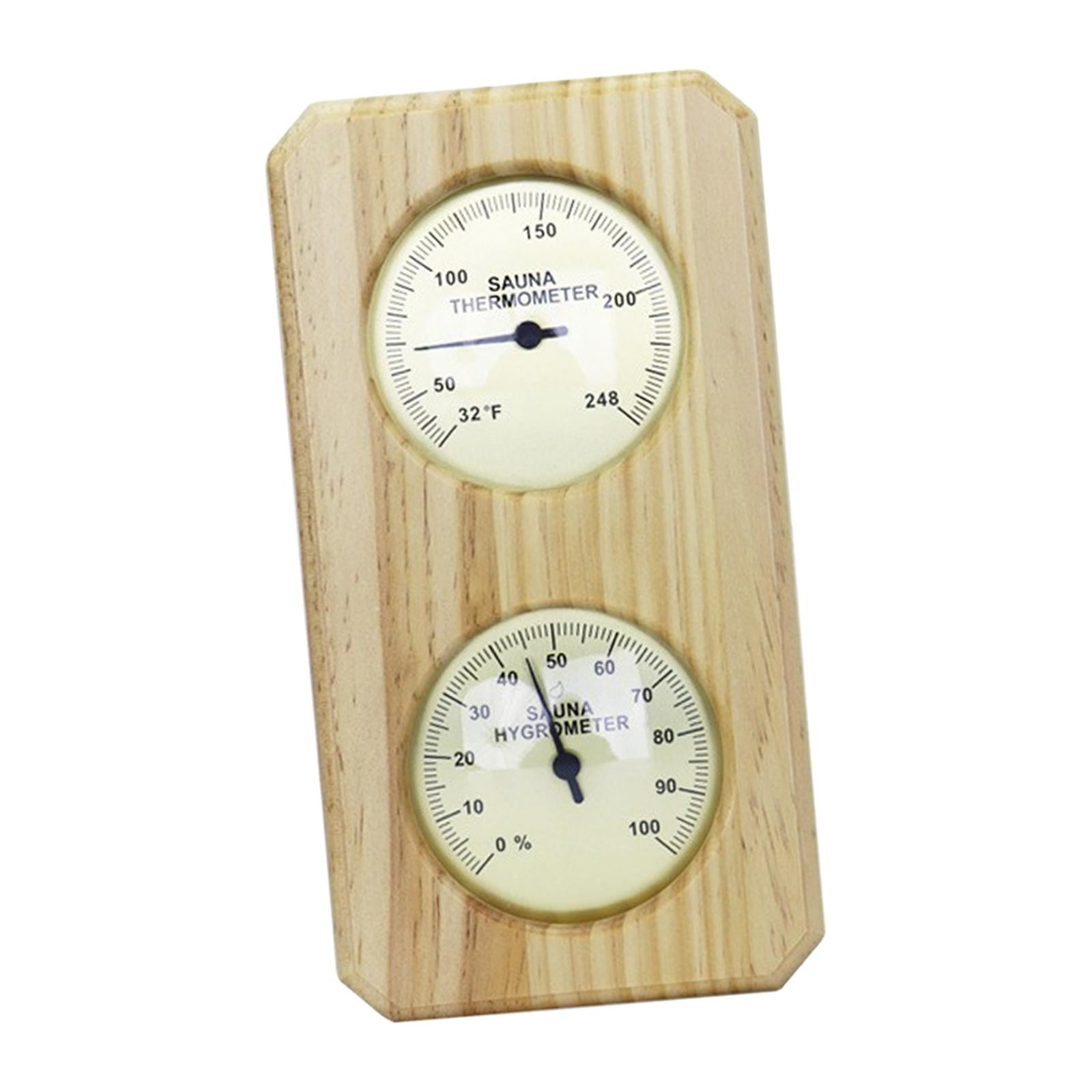 MAGIDEAL Sauna Hygrothermograph Wooden Thermometer Hygrometer for Hotel Indoor Office