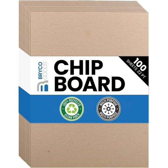 Chipboard Sheets 8.5" x 11" - 100 Sheets of 22-Point Kraft Board for Crafts, DIY Projects, and Packaging - Durable Alternative to Cardboard Sheets and MDF Board