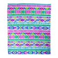 thumbnail image 1 of HATIART Flannel Throw Blanket Tribal Pattern Friendship Bracelet Ornamental Ribbons Colorful Symbol Soft for Bed Sofa and Couch 50x60 Inches, 1 of 1