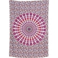 thumbnail image 4 of Bless International Indian hippie Bohemian Psychedelic Golden Blue Peacock Mandala Wall hanging Bedding Tapestry (Pink Blue, Twin (54x72Inches)(140x185cms)), 4 of 4