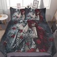 thumbnail image 1 of HAHDAXIA Gothic Skull Bedding Solid Comforter Set for All Seasons,3 Pieces(1 Comforter+2 Pillowcases),Soft Microfiber Bedding Set Queen(90"x90"), 1 of 7