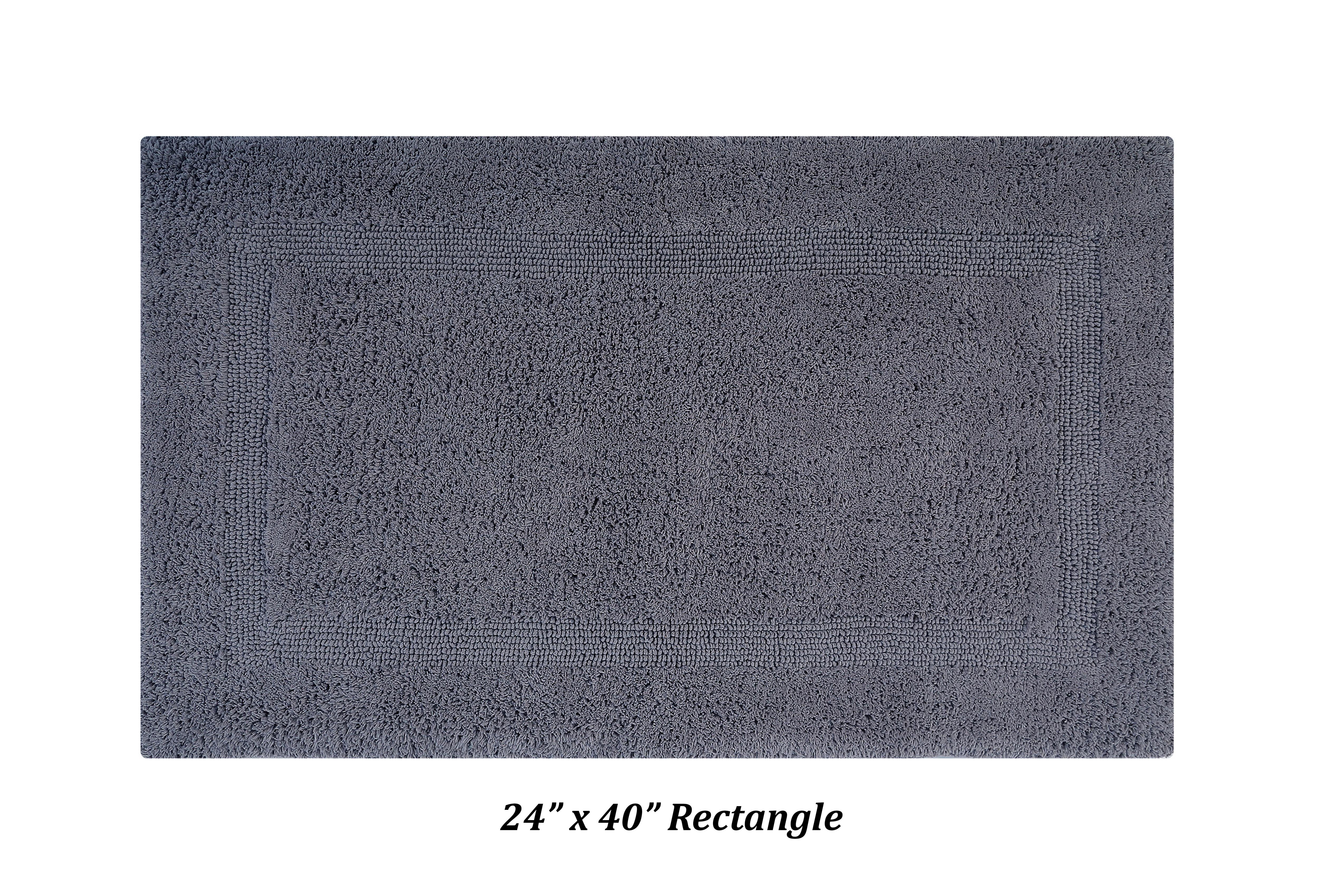 Better Trends Lux Bath Rug 100% Cotton, 4 Piece Set (17"x24" | 20"x20" | 21"x34" | 24"x40"), Gray