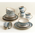 thumbnail image 5 of Elegant and Modern Stoneware Scroll Dinnerware Set for Hosting Parties and Events - Blue Swirl, 16 Piece, 5 of 8