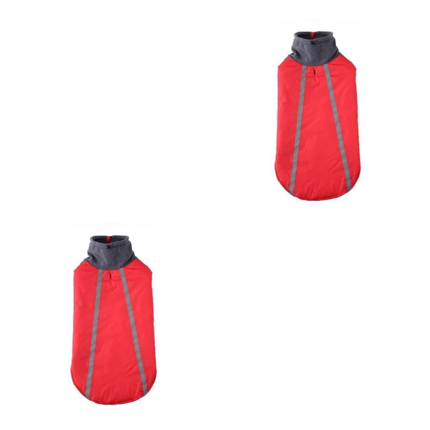 Methold Chaqueta reflectante para mascotas, abrigo de seguridad para exteriores, ropa pequeña, mediana y grande, impermeable, decoración de escalada de Rojo S 2piezas Methold CBP180744