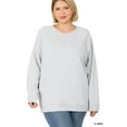 thumbnail image 2 of Zenana Women & Plus Basic Long Sleeve Round Neck Raglan Pullover Sweatshirts Top, 2 of 3