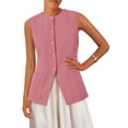 thumbnail image 1 of Chaleco PRETTYGARDEN Rosa Sin Mangas con Botones Talle M, 1 of 8