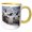 Yellow/White, variant on 3drose, Gentoo Penguin, 11oz Two-tone Yellow Mug
