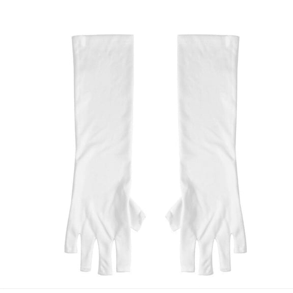 1 Pair Nail Tools White Uv Gloves Anti Uv Nail Art Protection Gloves
