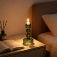 thumbnail image 5 of Glass Crystal Candlestick Holder Tall Taper Candle Stand for Dining Table Centerpiece and Living Room Decor, Green Purple Yellow, 5 of 6