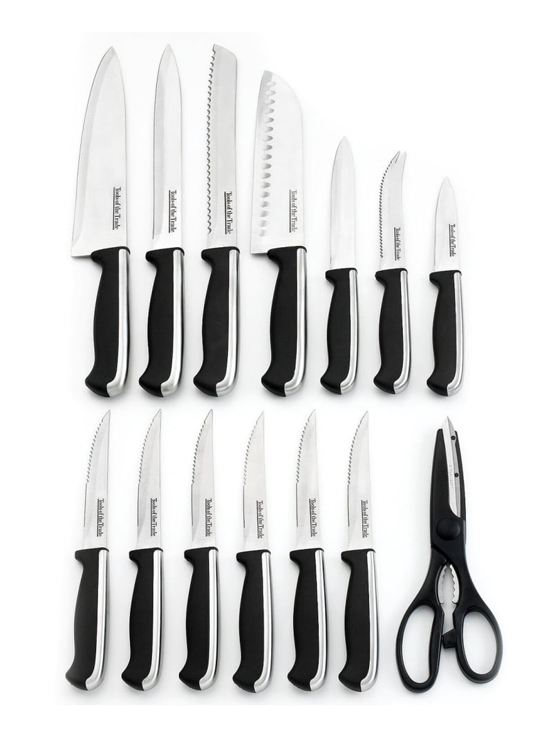 15-Piece Tools of the Trade Cutlery Set with Shears & Knife Block