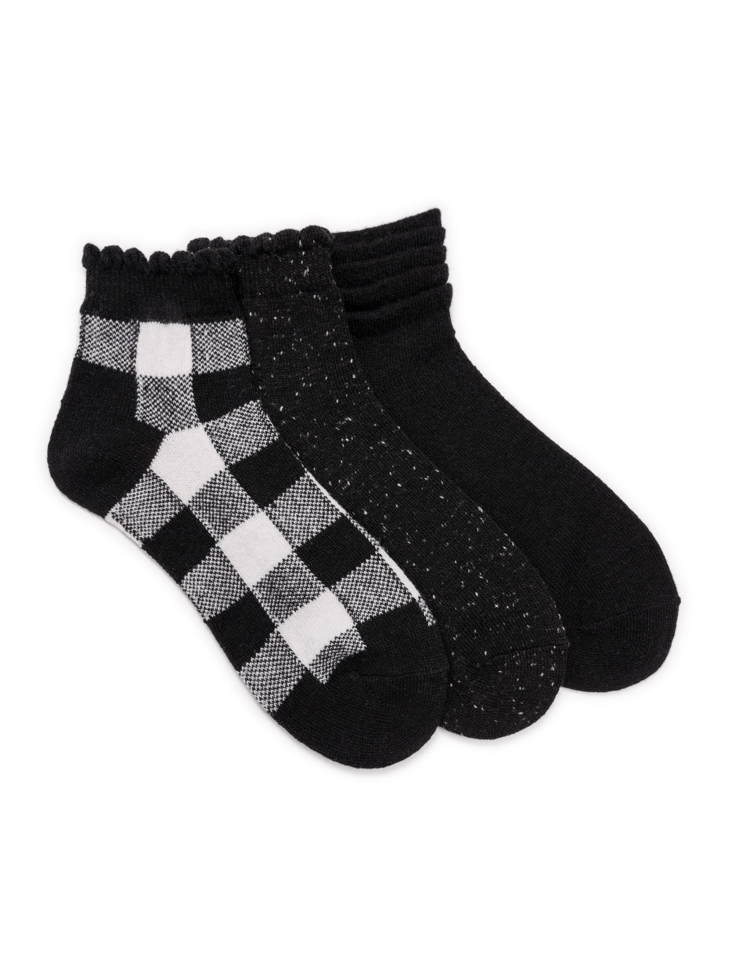MUK LUKS Women's Mini Crew Socks, 3 Pairs