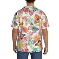 thumbnail image 5 of Xecao offers the Butterflies and Roses for Men's Casual Short-sleeved Shirt, a button-up collared shirt with a pocket, perfect for beach vacations and yacht travel in the 3X-Large size., 5 of 7
