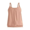 thumbnail image 6 of GEWSEY Tankini Tops for Women 2025 Summer Swimwear Top Only Tummy Control Bathing Suit Top No Bottom (Available in Plus) (Pink, 4XL), 6 of 6