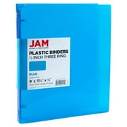 JAM Paper & Envelope Plastic Binder, 11.5 x 10.25 x 1/2 in, Blue, 1 Pack