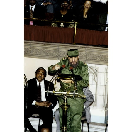Fidel Castro giving a speech at the Abyssinian Baptist Church in Harlem Photo