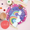 thumbnail image 2 of Coterie x Sparkella - Rainbow Decorative AFN1Paper Plates with Colorful Star Design for Birthdays, Festive Parties, Baby Showers, and More | Set of 10 Durable 7.25' Dessert Plates, 2 of 3