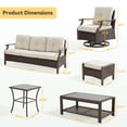 thumbnail image 2 of 7 Pieces Outdoor Conversation Sets with Coffee Table, Side Table & Ottoman, Metal Outdoor Patio Furniture Set, Wicker Rattan Outdoor Sectional Sofa Set for Backyard, Deck, Porch, Beig, 2 of 6