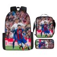 thumbnail image 1 of Soccer Star Printed Backpack Three-piece Set, Youth School Bag, Student Backpack-SinKeeU, 1 of 4