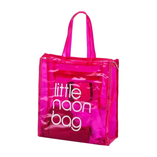 Bolso Transparente PVC Transparente Gran Capacidad Impermeable para La Playa (rosa)