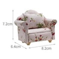 thumbnail image 4 of Lindo Sofá De Tela Casa De Con Almohadas Muebles Miniatura Sofá Artesanía Hecha Suministros Sillón Floral CUTICAT miniaturas de casa de muñecas, 4 of 7