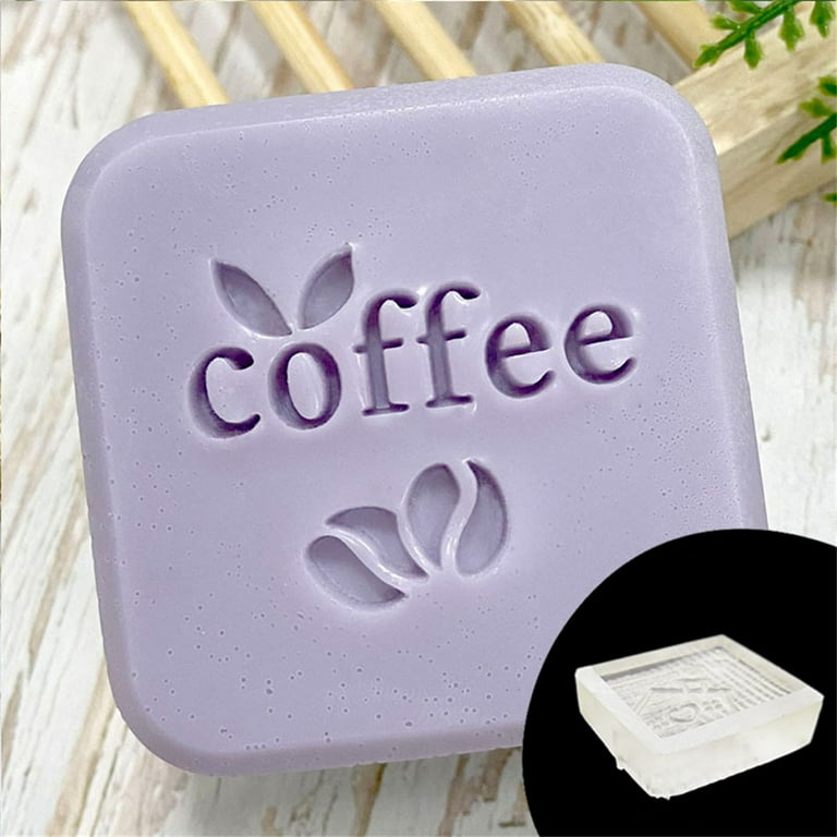 Acrylic Coffee Beer Soap Stamp Handmade Crafts Soaps Seal English Letters  for DIY Making Chapter Unique Soap Stamps Gifts Supplies 