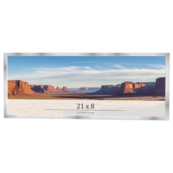21x8 Frame Silver Real Wood Picture Frame Width 0.75 inches | Interior Frame Depth 0.5 inches |