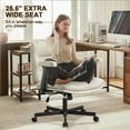 thumbnail image 2 of Falvinoryn 25.6" Wide Seat Office Chair, High Back Ergonomic Task Chair with Padded Adjustable Armrests and Double Cushion, Swivel Home Office Desk Chair for Office, Bedroom (Off-white), 2 of 10