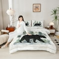 thumbnail image 4 of Feelyou Farmhouse Bear Print Bedding Comforter Set, Woodland Animal Twin Comforter Sets, Teens Boys Girls Kids Bedding Set, Luxury Bedroom Decor, 2 Pieces, 4 of 8