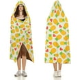 thumbnail image 3 of Pineapple Hooded Blanket Wearable Cloak Hoodies Throw Cape Wrap Poncho for Bed Sofa and Lounge Chair, 3 of 6