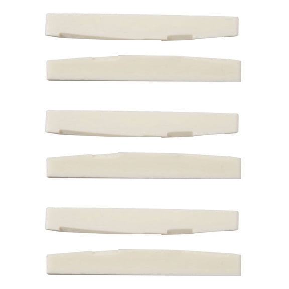 6 String Acoustic Bone Bridge Guitar Slotted Saddle Guitar Parts(Pack of 6)