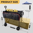 thumbnail image 3 of FICISOG Foldable Double Decker Wagon Cart 400L Large Capacity, Heavy Duty 54" Extender Collapsible Wagon, Folding Utility Garden Cart with Big All-Terrain Wheels & Drink Holders for Camping, 3 of 9