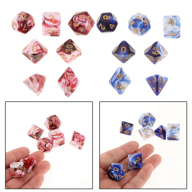14 Uds. Juegos de de Dados Poliédricos Juegos para Dnd Rpg Mtg Hugo dados poliédricos
