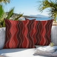 thumbnail image 5 of Outdoor Waterproof Pillow Covers Burgundy Red Gradient Water Ripples Decorative Throw Pillow Protectors for Patio Sofa Garden Couch,26x26in 2 Pack, 5 of 9