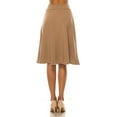 thumbnail image 3 of Women's Elegant Solid A-Line Midi Skirt with High Waist and Satin Tie Belt, 3 of 6