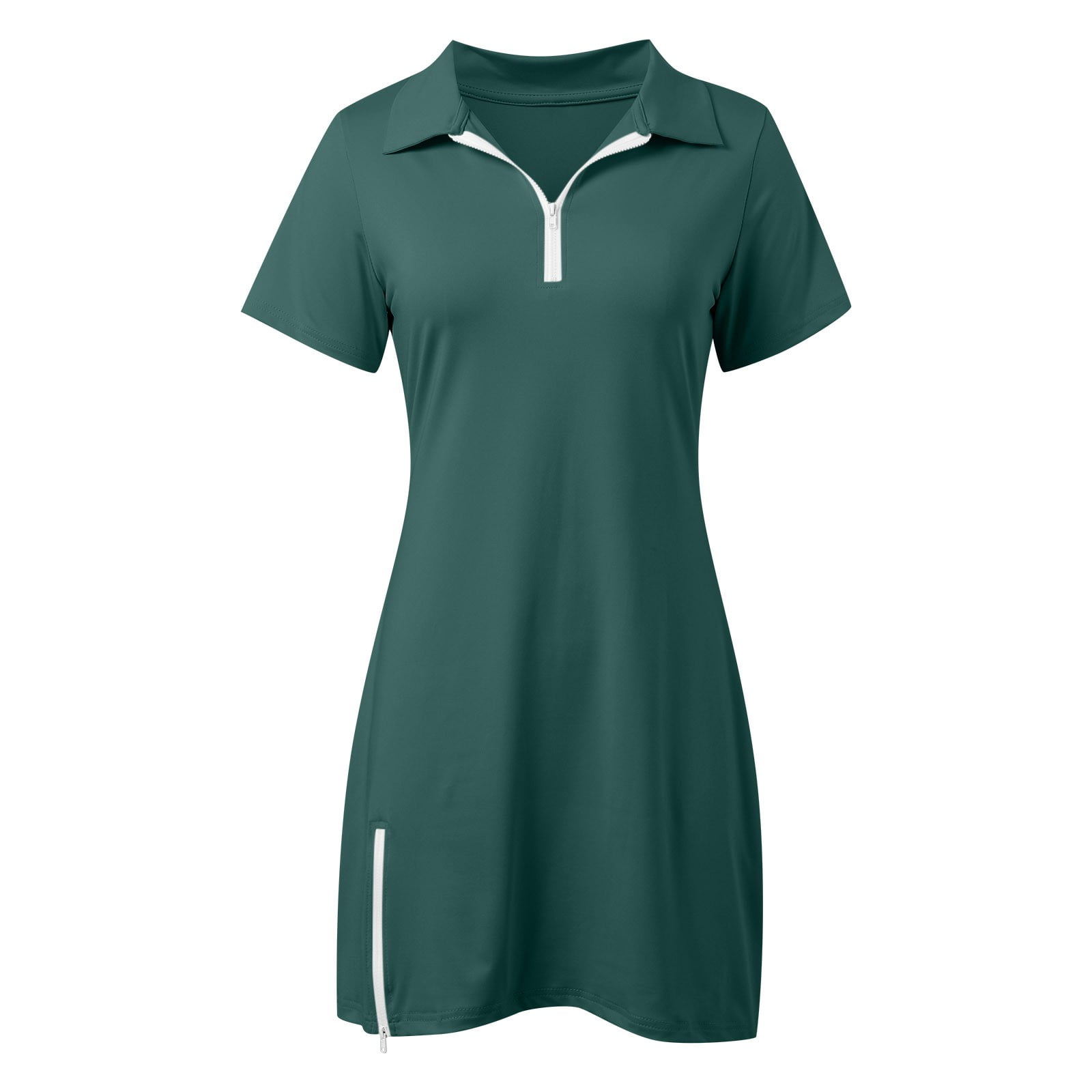 DGMIOCS Women's Dress Seasonal Sports Breathable Summer Tennis Dress with Built-In Shorts Stretchy Athletic Skirt Comfortable Green XXL