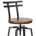 thumbnail image 5 of Elm Lane Clifton Bronze Metal Swivel Bar Stool Brown 29 1/2" High Industrial Adjustable Wood Seat with Backrest Footrest for Kitchen Counter Height, 5 of 9