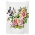 thumbnail image 3 of Ambesonne Spring Tablecloth Rectangular Table Cover, Wild Exotic Birds Roses, 60"x90", Multicolor, 3 of 4
