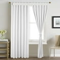 thumbnail image 2 of Topchances Linen Textured Blackout Curtains, Detachable Top Curtains Drapes for Bedroom Living Room, 2 Panels, 52'' W x 94'' L, White, 2 of 9