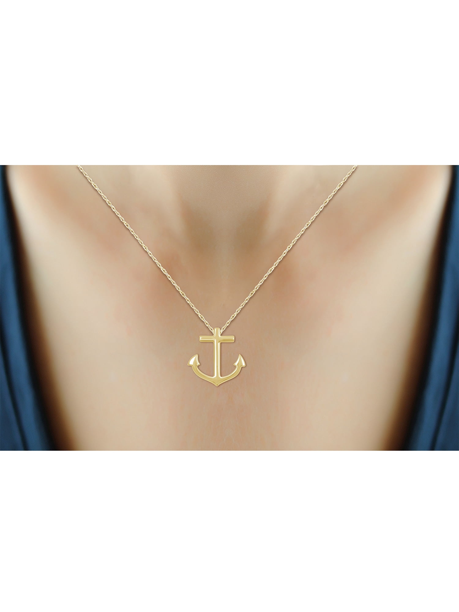 JewelersClub 14K Gold Over Silver Anchor Pendant