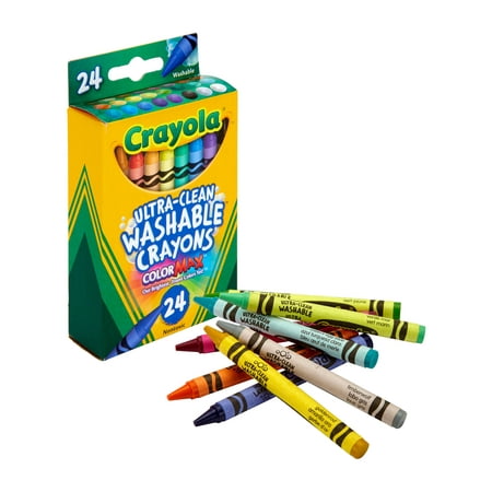 Crayola Washable Crayon Set, 24-Color Set