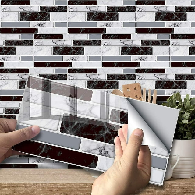 Transferencias de azulejos de pared BRILLAR autoadhesivas para cocina baño y sala de estar 54 piezas