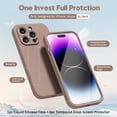 thumbnail image 3 of Funda de silicona suave para iPhone 14 Pro de 6.1", fina y ajustada, a prueba de golpes, rígida de policarbonato con parachoques de TPU, para mujeres y niñas, color marrón, 3 of 8