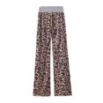 thumbnail image 2 of Pants Clearance Womens Comfy Stretch Floral Print Drawstring Wide Leg Lounge Pants Spring Coffee Xxxxl, 2 of 3