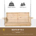 thumbnail image 4 of Outsunny 2 Seater Porch Swing Wooden Patio Swing Chair Seat, Natural, 4 of 10