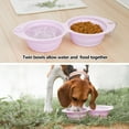 thumbnail image 4 of PoyPet Collapsible Dog Bowls for Travel,Portable Water Bowl for Dogs Cats Pet 2 in 1 Foldable Feeding Watering Dish for Traveling Hiking Camping ,Purple, 4 of 6