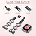thumbnail image 4 of Compatible with Apple Watch Band , Women Girl Bling Diamond Jewelry Metal Strap Bands with Crystal Tempered Glass Screen  Case, Round Shiny Bracelet Wristband for iWatch Series 8/7/6/5/4/3/2/1/SE, 4 of 14