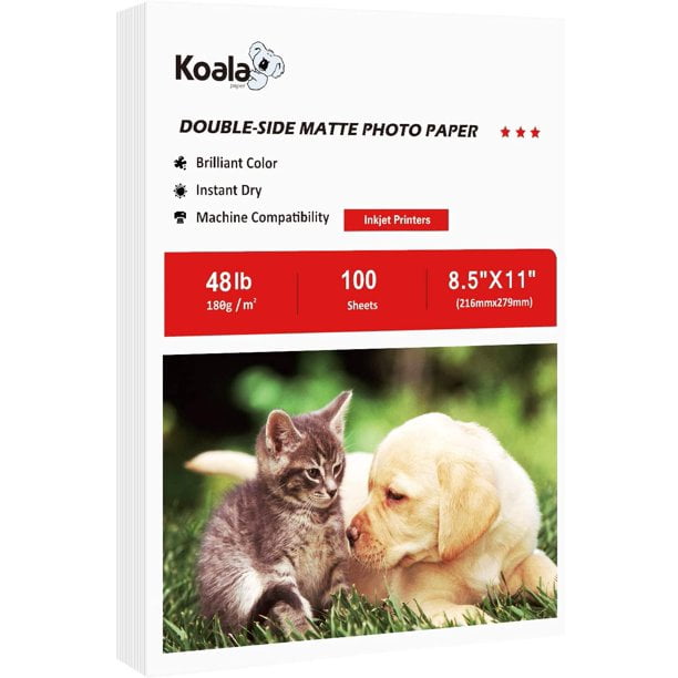 Koala Inkjet Photo Paper Double-side Matte 8.5X11 inches 48LB White 100 Sheets