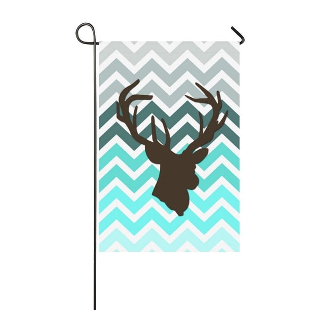 BSDHOME Deer Head Zigzag Pattern Garden Flag 12x18 inches Outdoor ...