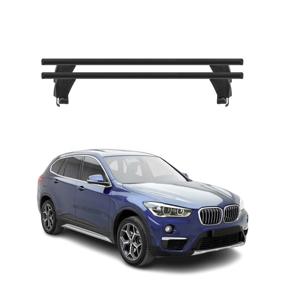 OMAC Roof Racks Cross Bars for BMW X1 F48 2016-2022 Aluminium Black 2Pcs