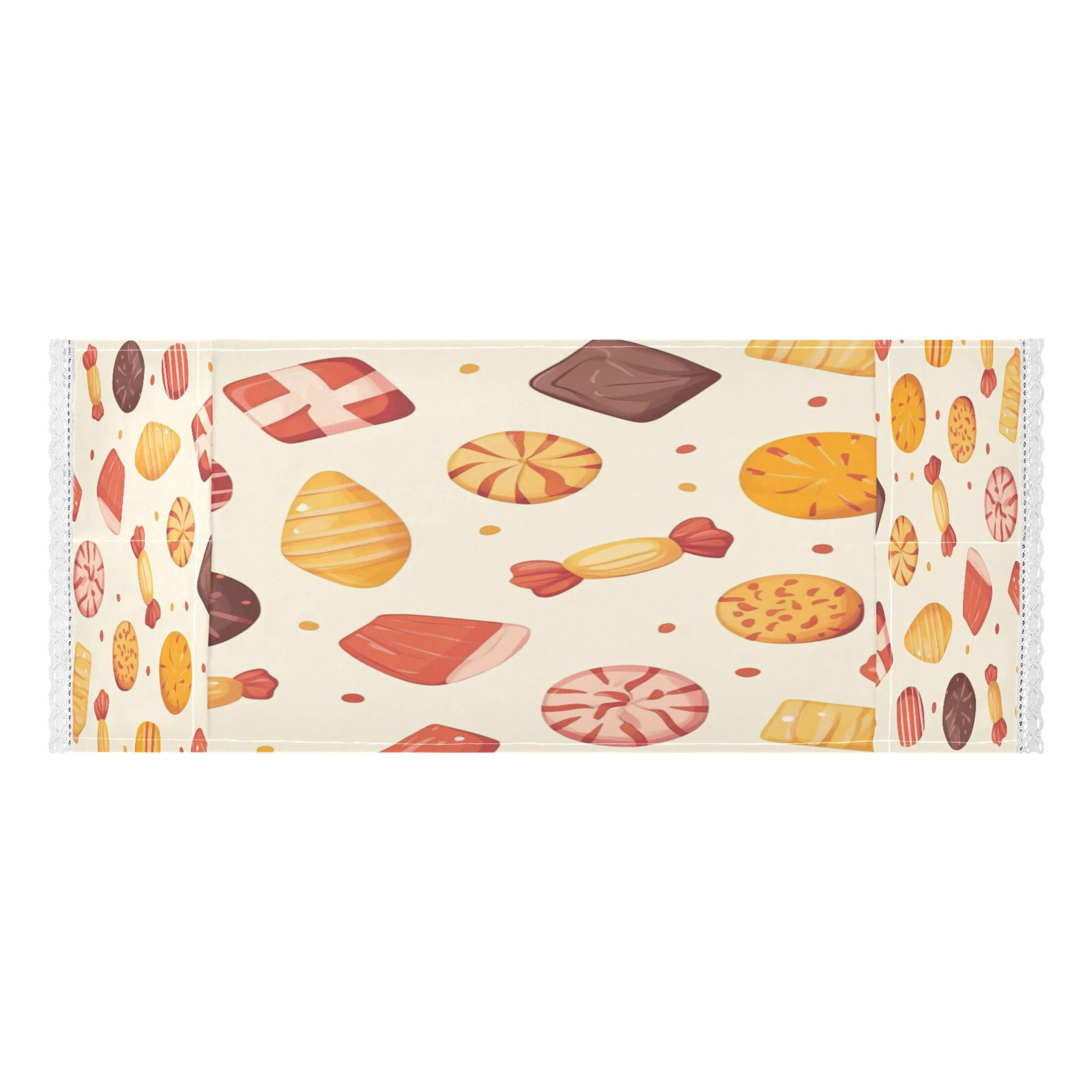 Candy and Snacks PatternWasher and Dryer Covers Dust-Proof and Oil Resistant Fridge Cover with 4 Storage Pockets Washing Machine Top Cover for Laundry Kitchen Home 51.2 x 22 In